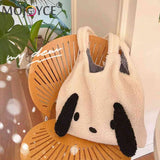 Fluffy Female Underarm Bag Animal Pattern Large Capacity Soft for Party