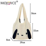Fluffy Female Underarm Bag Animal Pattern Large Capacity Soft for Party