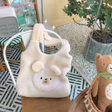 Fluffy Underarm Bag Bear Pattern Casual for Holiday Party