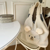 Fluffy Bear Pattern Underarm Bag for Holiday Party