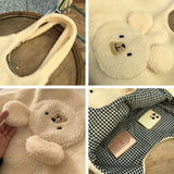 Fluffy Bear Pattern Underarm Bag for Holiday Party