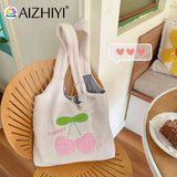 Fluffy Shopping Bag Cherry Cartoon Winter Soft Casual Book Bag