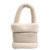 Plush Handbags For Women High Bucket Bag Shoulder Bags Texture Female Messenger