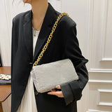 Plush Handbags Thick Chain Shoulder Bags for Women Clutche Bag