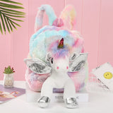 Plush Unicorn Backpack for Girls