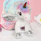 Plush Unicorn Backpack for Girls