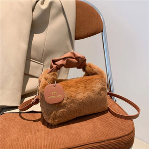 Plush Crossbody Bag Cloud Fold Tote for Women