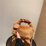 Plush Crossbody Bag Cloud Fold Tote for Women