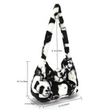 Fluffy Large Capacity Handbags for Women, Casual Soft Portable for Shopping