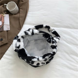 Fluffy Large Capacity Handbags for Women, Casual Soft Portable for Shopping