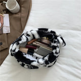 Fluffy Large Capacity Handbags for Women, Casual Soft Portable for Shopping