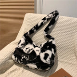 Fluffy Large Capacity Handbags for Women, Casual Soft Portable for Shopping