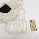Soft Cloud Casual Warm Solid Plush Ladies Handbags for Travel Vacation