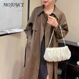 Soft Cloud Ladies Handbags Pleated Autumn Winter Commute Bags