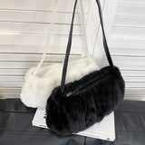 Soft Cloud Casual Warm Solid Plush Ladies Handbags for Travel Vacation