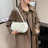 Soft Cloud Casual Warm Solid Plush Ladies Handbags for Travel Vacation