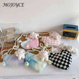 Plush Underarm Bag Lightweight Women Handbag with Cartoon Pendant