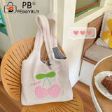 Plush Ladies Tote Bags Cherry Cartoon Autumn Winter Female Underarm Bag