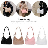Plush Lady Crossbody Bag with Flower Pendant