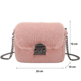Plush Messenger Bag Chain Crossbody Bag Faux Fur Winter Bags Women Shoulder Bags
