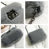Plush Messenger Bag Chain Crossbody Bag Faux Fur Winter Bags Women Shoulder Bags