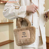 Plush Messenger Bags Lightweight Ladies Crossbody Bag Casual Portable