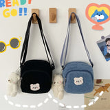 Women's Bear Messenger Bag Autumn Winter Crossbody Handbag