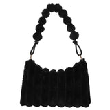 Fluffy Underarm Bag Vertical Plush Tote for Girls
