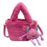 Winter Hair Ball Cross-body Bag with Hair Bucket
