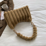 Soft Fluffy Underarm Bag for Girls Winter Traveling