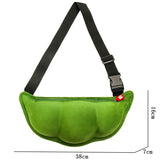 Peas Shaped Plush Shoulder Bag for Outdoor Shopping and Leisure
