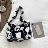 Fluffy Shoulder Bag Large Capacity Casual Soft Handbag