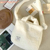 Plush Shoulder Bag Milky Autumn Winter Women Messenger Bag
