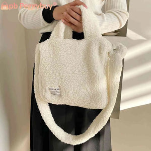 Plush Shoulder Bag Milky Autumn Winter Women Messenger Bag