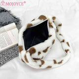 Love Heart Print Fluffy Shoulder Bag Soft Casual Portable for Party