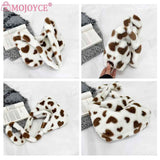 Love Heart Print Fluffy Shoulder Bag Soft Casual Portable for Party