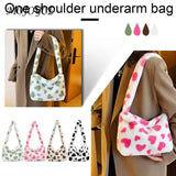 Heart Print Fluffy Shoulder Bag for Holiday Party