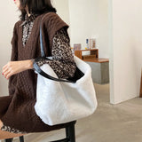 Faux Fur Shoulder Bag Women Large Capacity Casual Tote Bag