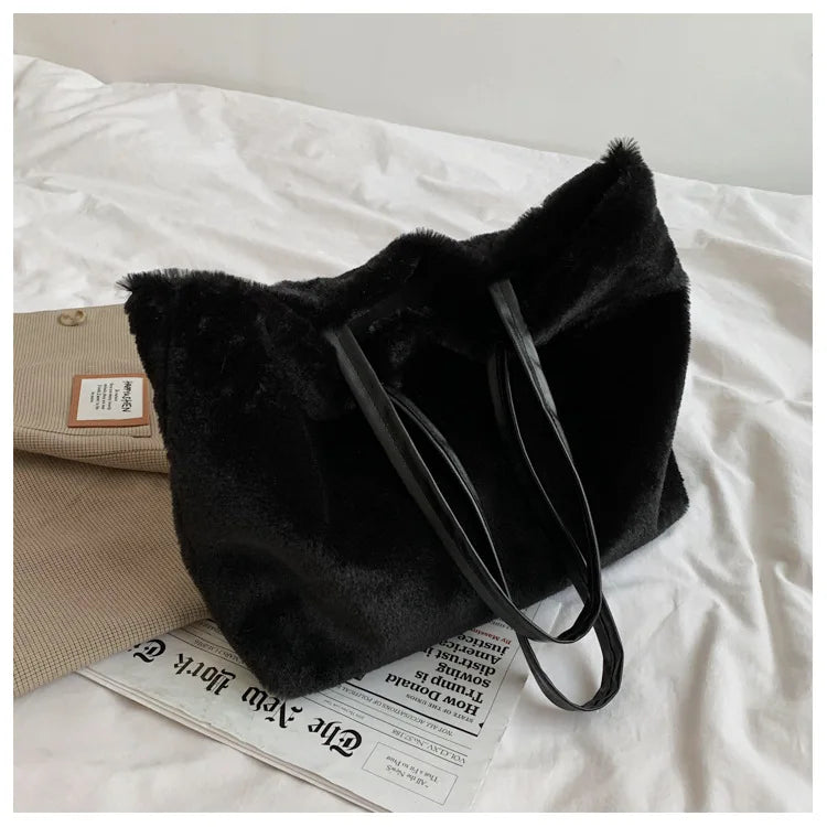 Faux Fur Plush Shoulder Bag Women Large Capacity All-match
