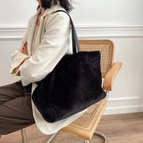 Faux Fur Shoulder Bag Women Large Capacity Casual Tote Bag