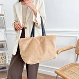 Faux Fur Shoulder Bag Women Large Capacity Casual Tote Bag