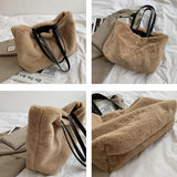 Faux Fur Shoulder Bag Women Large Capacity Casual Tote Bag