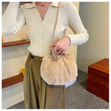 Plush Small Handbag Women Autumn Winter Soft Versatile One Shoulder Bag
