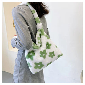 Plush Small Satchel Bag Women's Underarm Bag