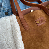 Plush Splicing Commute Bag Large Capacity Top-handle Bag