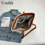 Plush Splicing Shoulder Bag Large Capacity Top-handle Bag