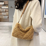 Plush Texture Shopping Bag Western Style Underarm Bag