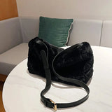 Plush Texture Shopping Bag Western Style Underarm Bag