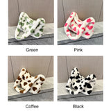 Plush Top-handle Bag Love Heart Print Women Handbags
