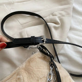 Plush Top-handle Bag Soft Fluffy Purse with Multi-layer Chains for Travel